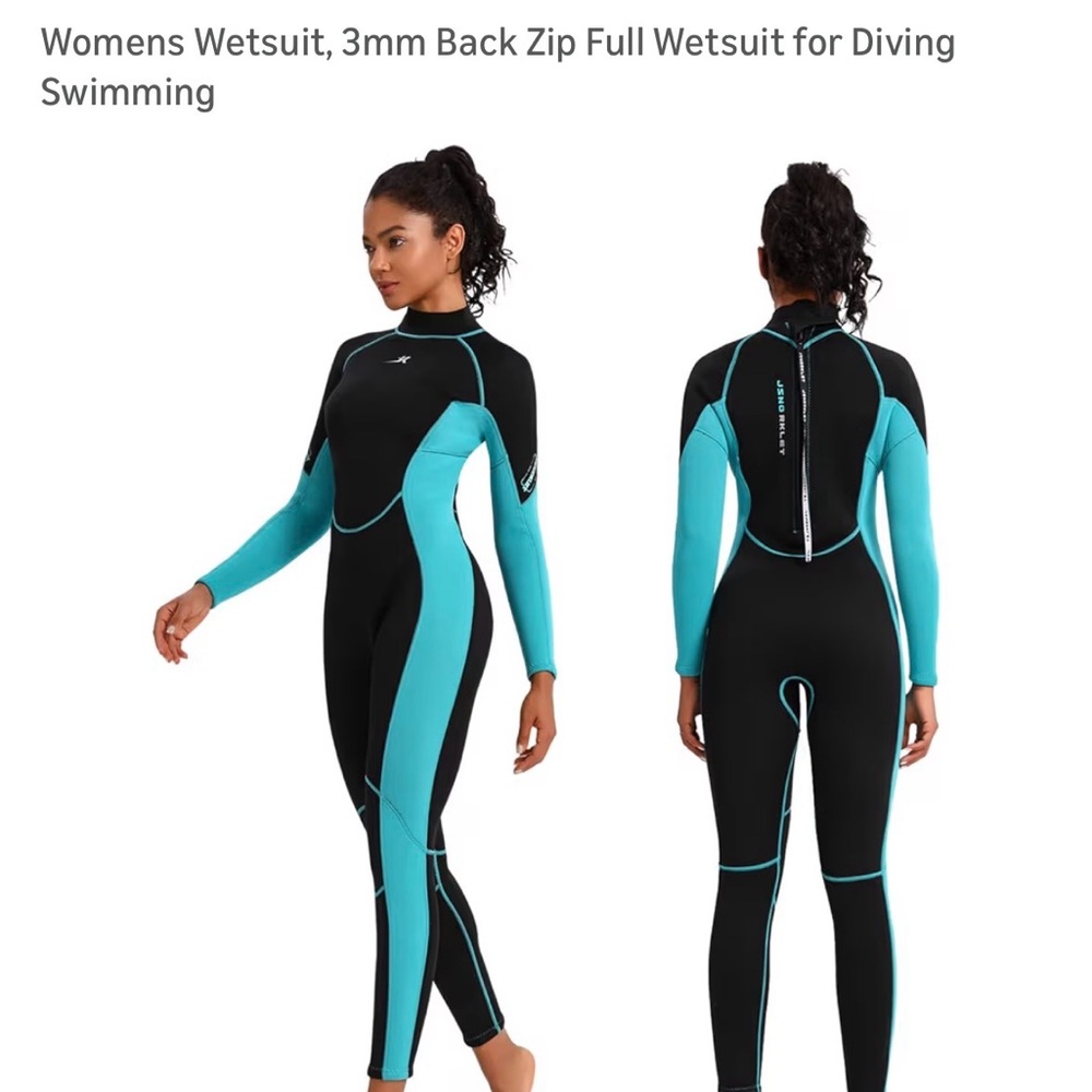 Snorklet Women's Black and Blue Wetsuit for Diving